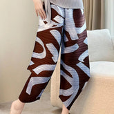 HEYFANCYSTYLE Designer Japanese Micro-Pleat Cropped Trousers